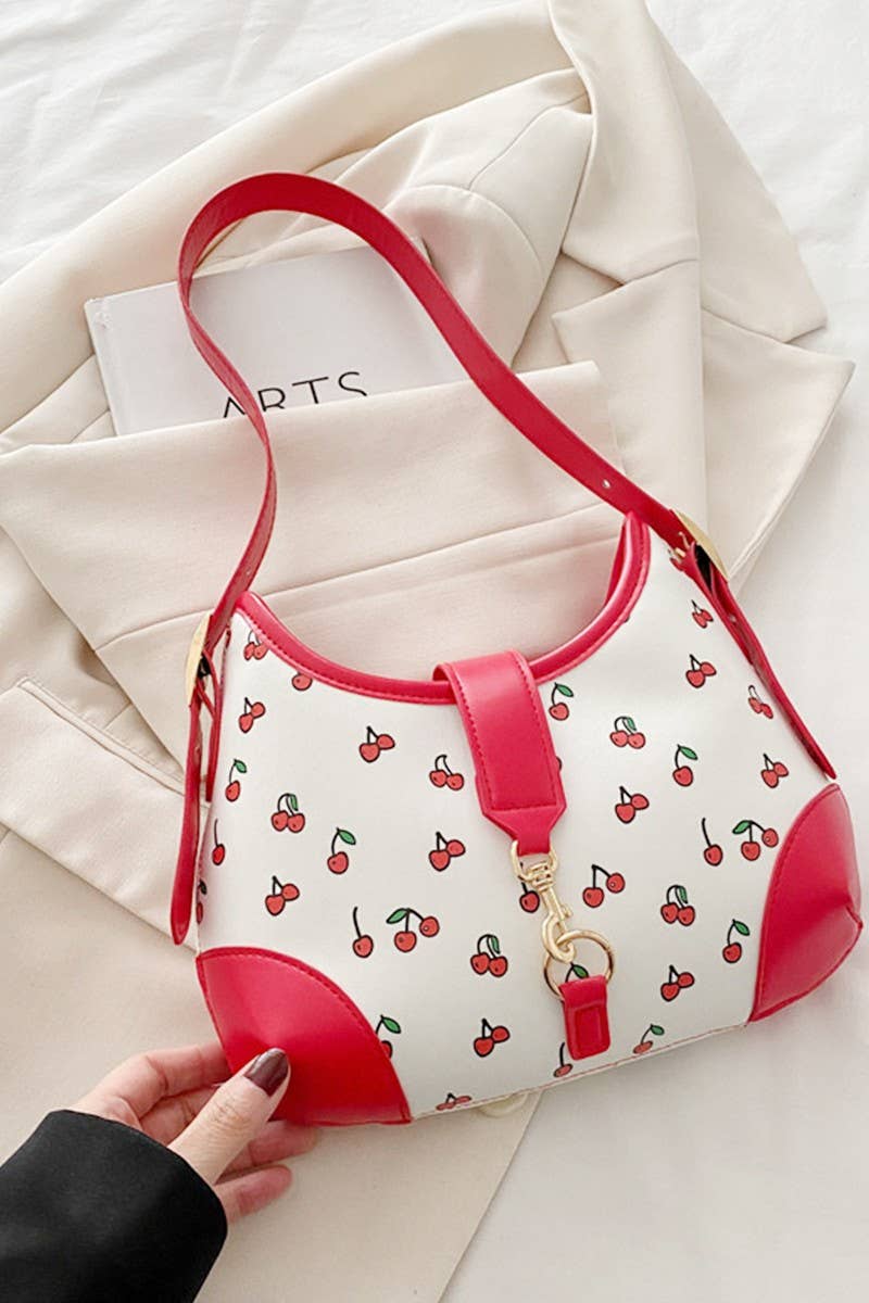 Cherry Pattern Hamptons Hobo Bag