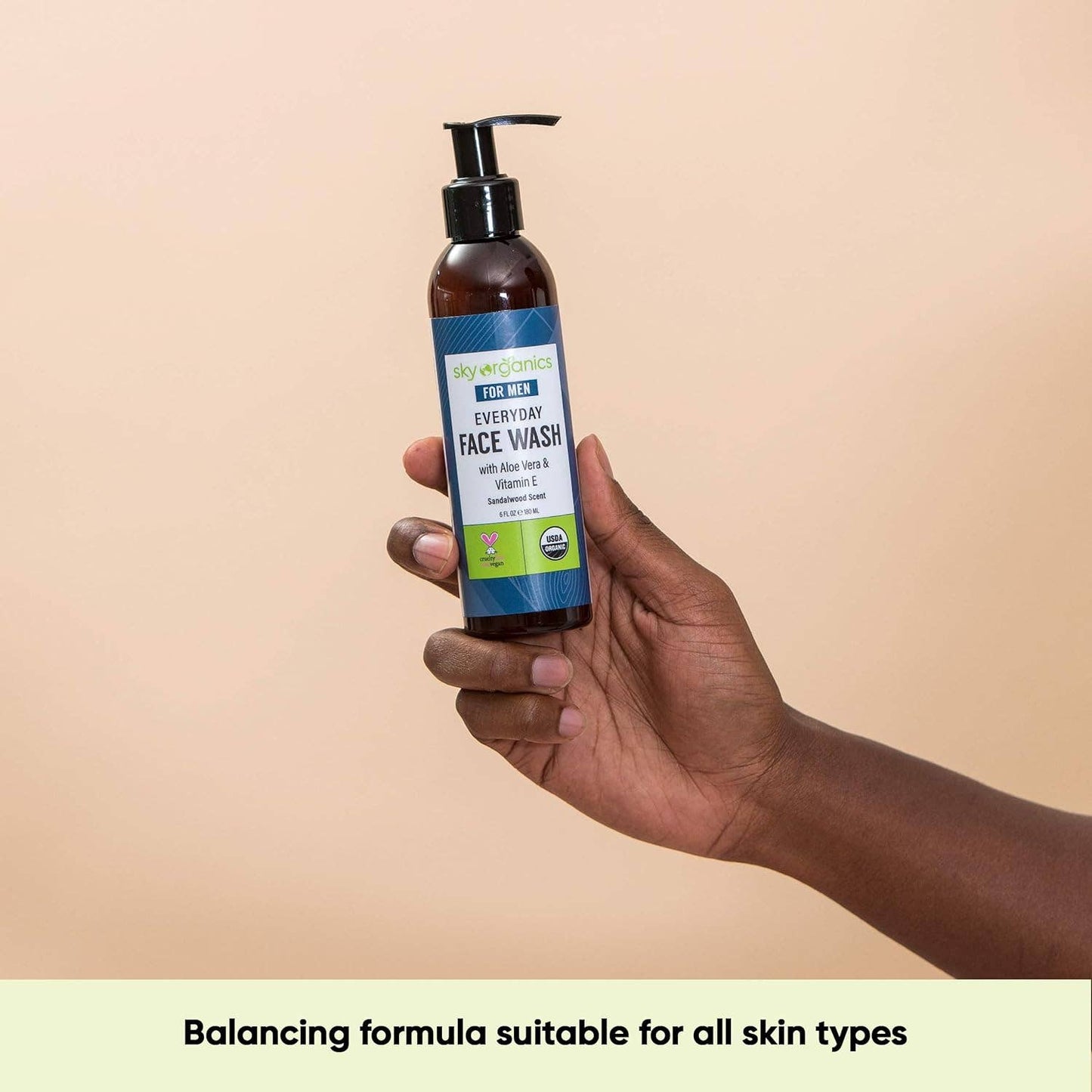 Sky Organics For Men Everyday Face Wash - 6 Oz.