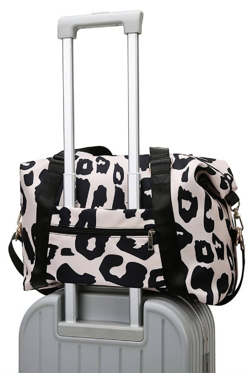 Leopard Print Large Weekend Travel Duffle Bag