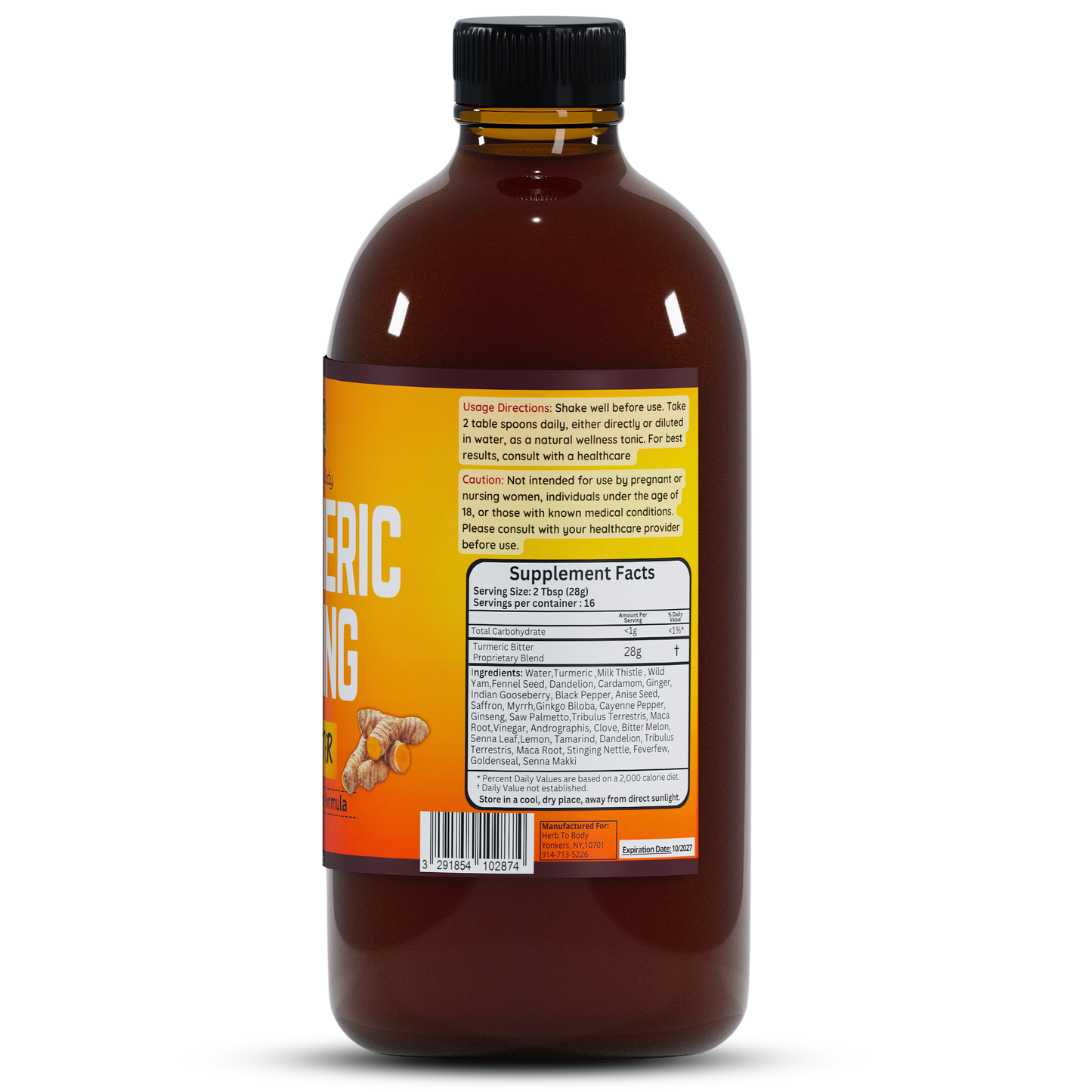 Turmeric Living Bitter Oral Supplement 16oz