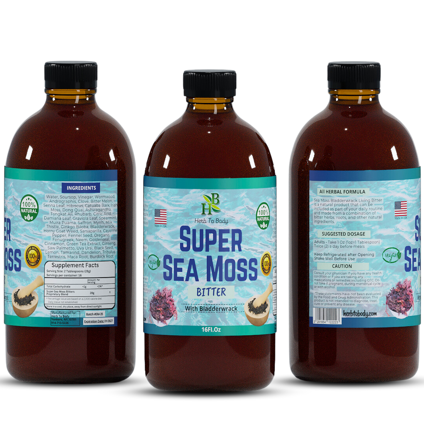 Super Sea Moss Bitter - Herbal Bitter - 16oz Bottle