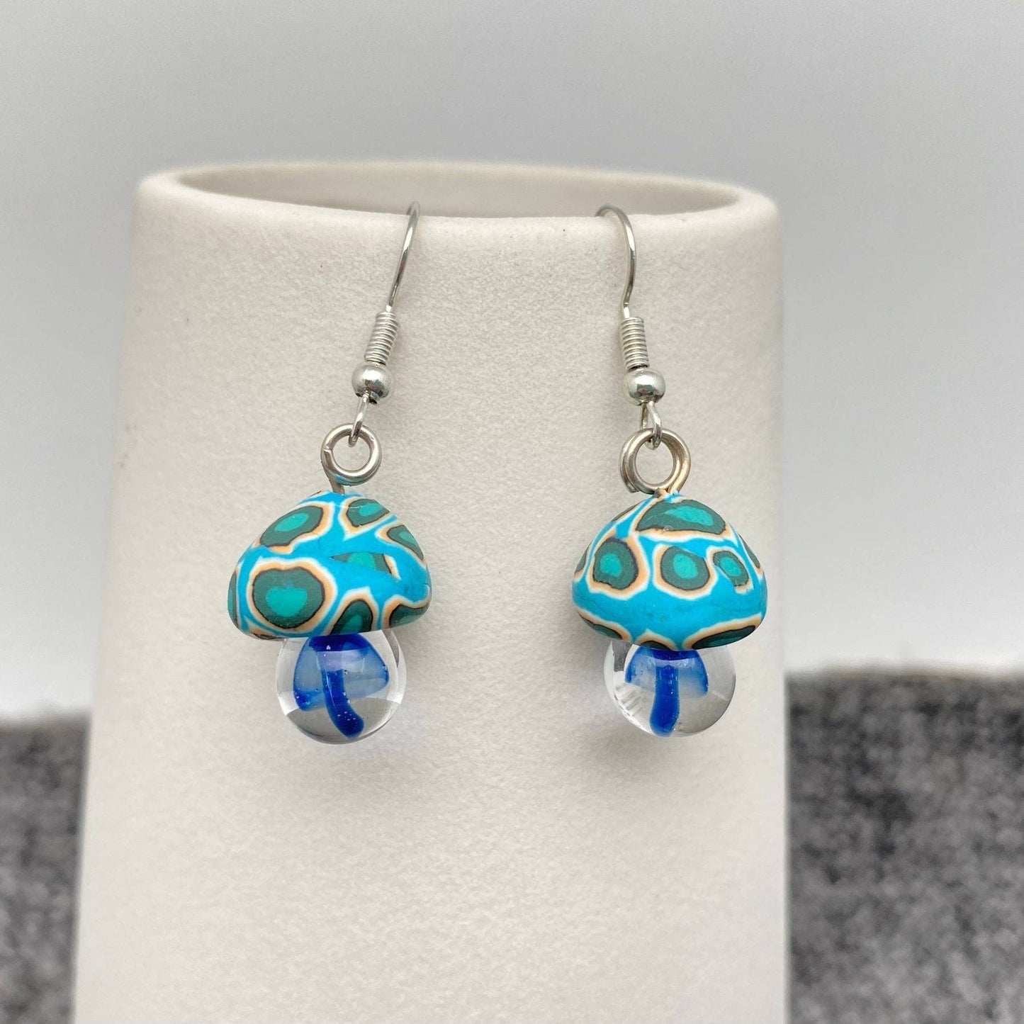 Multi-Style Polymer Clay & Glass Mushroom Charm Earrings
