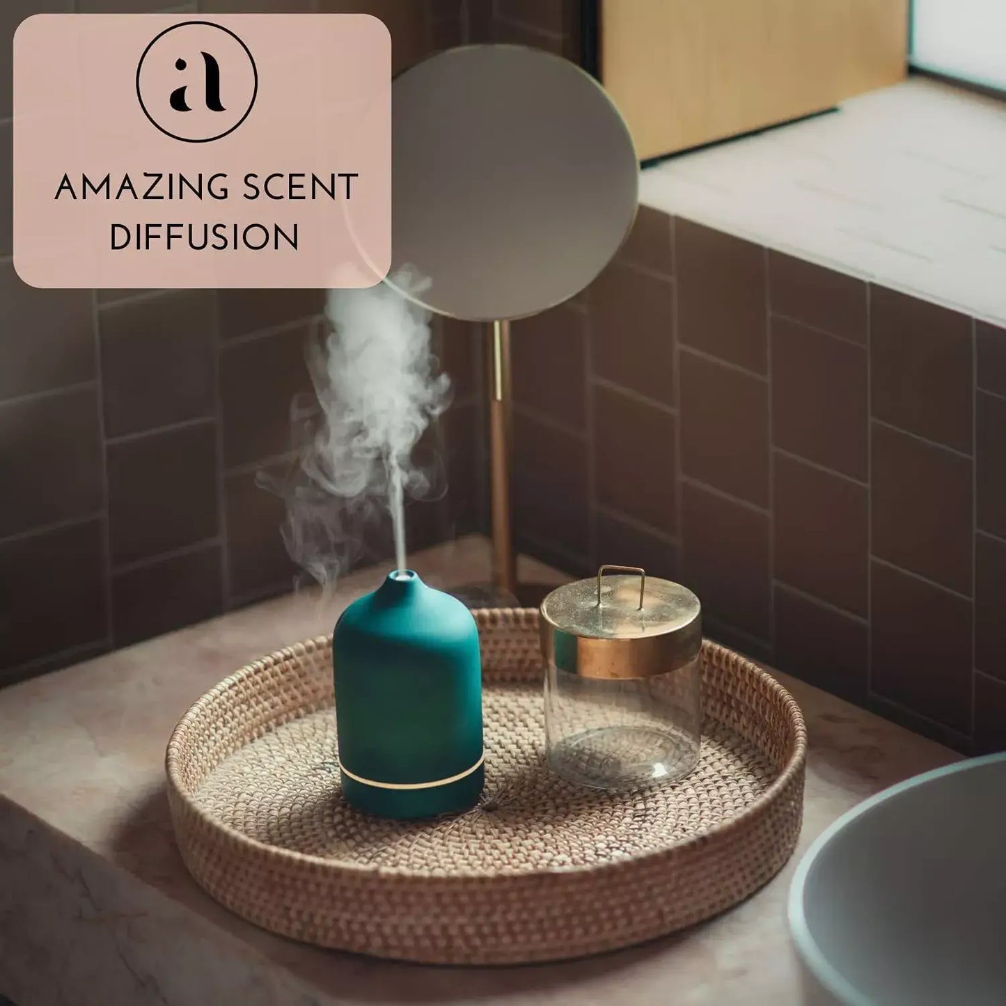 Aroma Diffuser for Essential Oil and Aromatherapy, Blue Teal