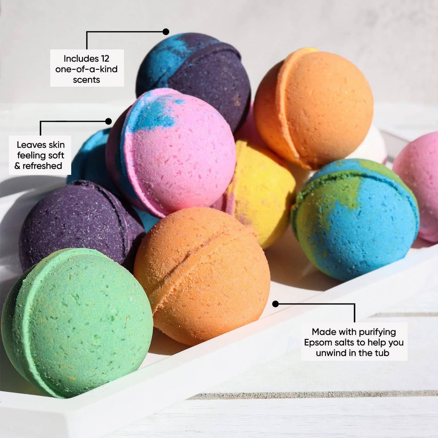 SKY ORGANICS Bath Bomb for Body Nourish Relax Gift Set 12CT