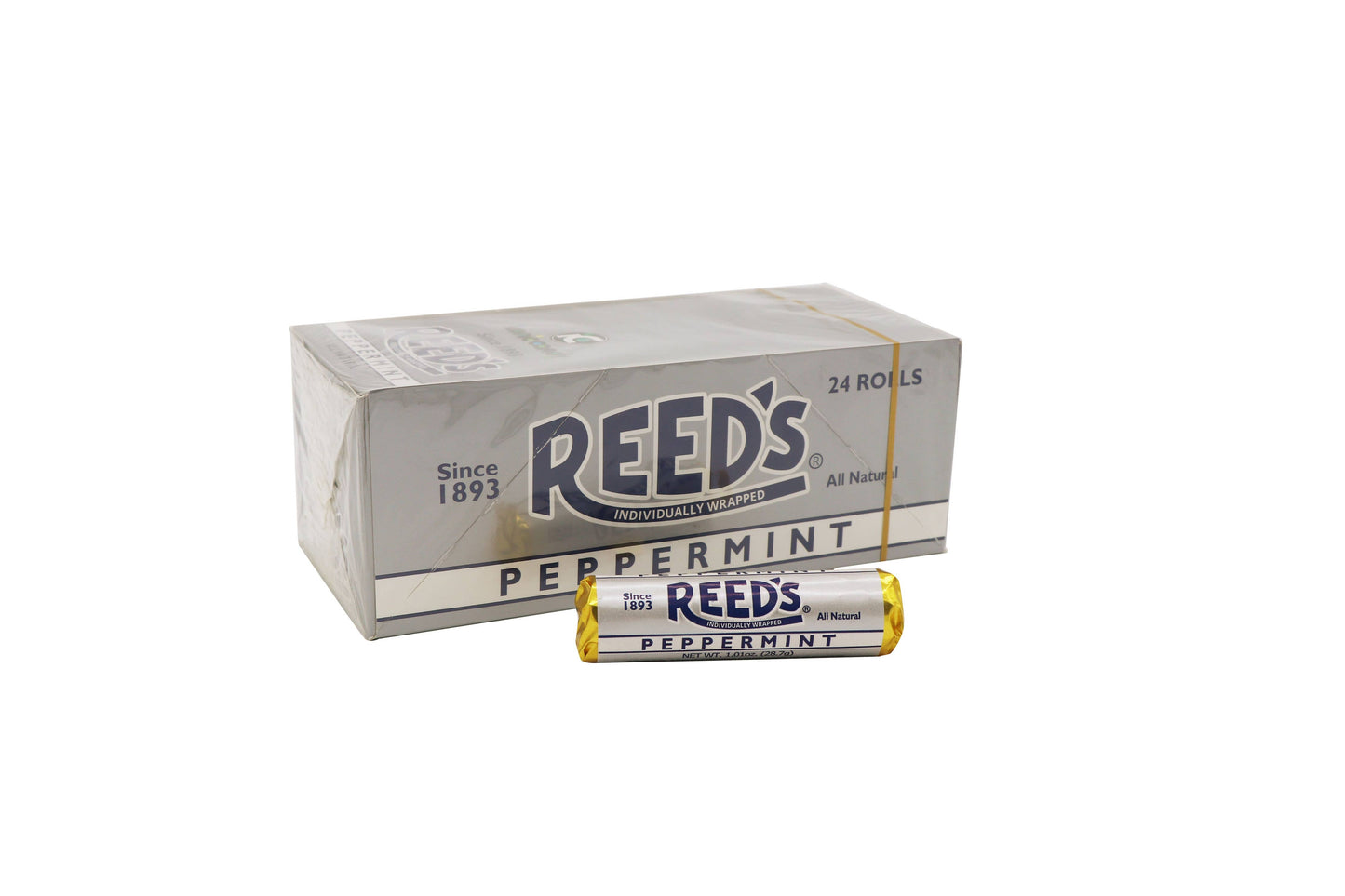 Reed's Candy Rolls Peppermint, 24ct