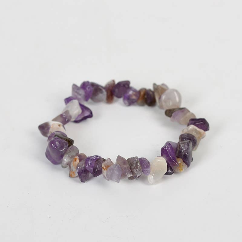 Women Natural Crystal Irregular Stone Bracelet - CS
