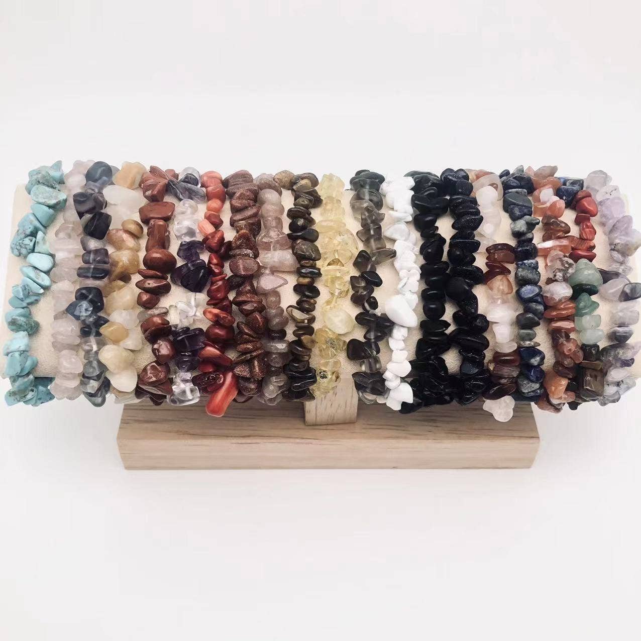 Women Natural Crystal Irregular Stone Bracelet - CS