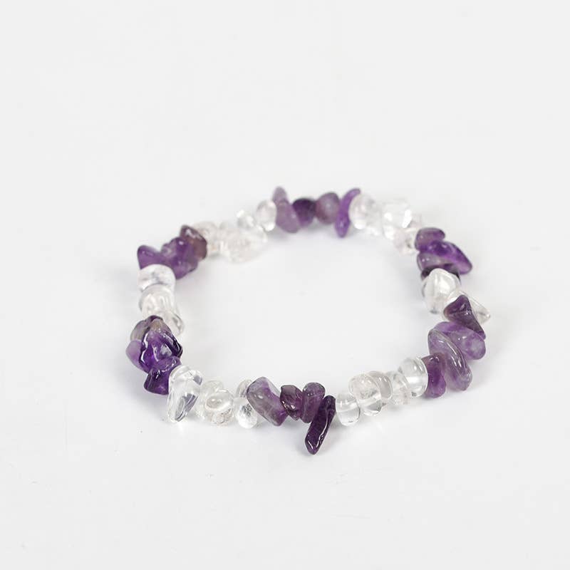 Women Natural Crystal Irregular Stone Bracelet - CS