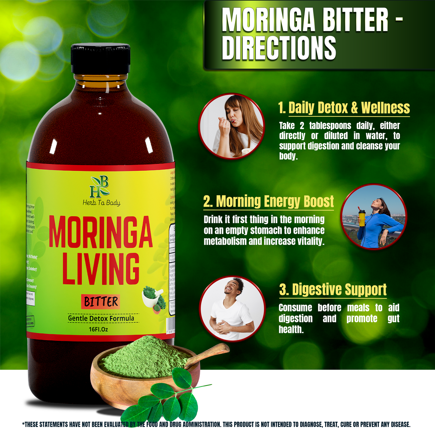 Moringa Living Bitter Oral Supplement 16oz