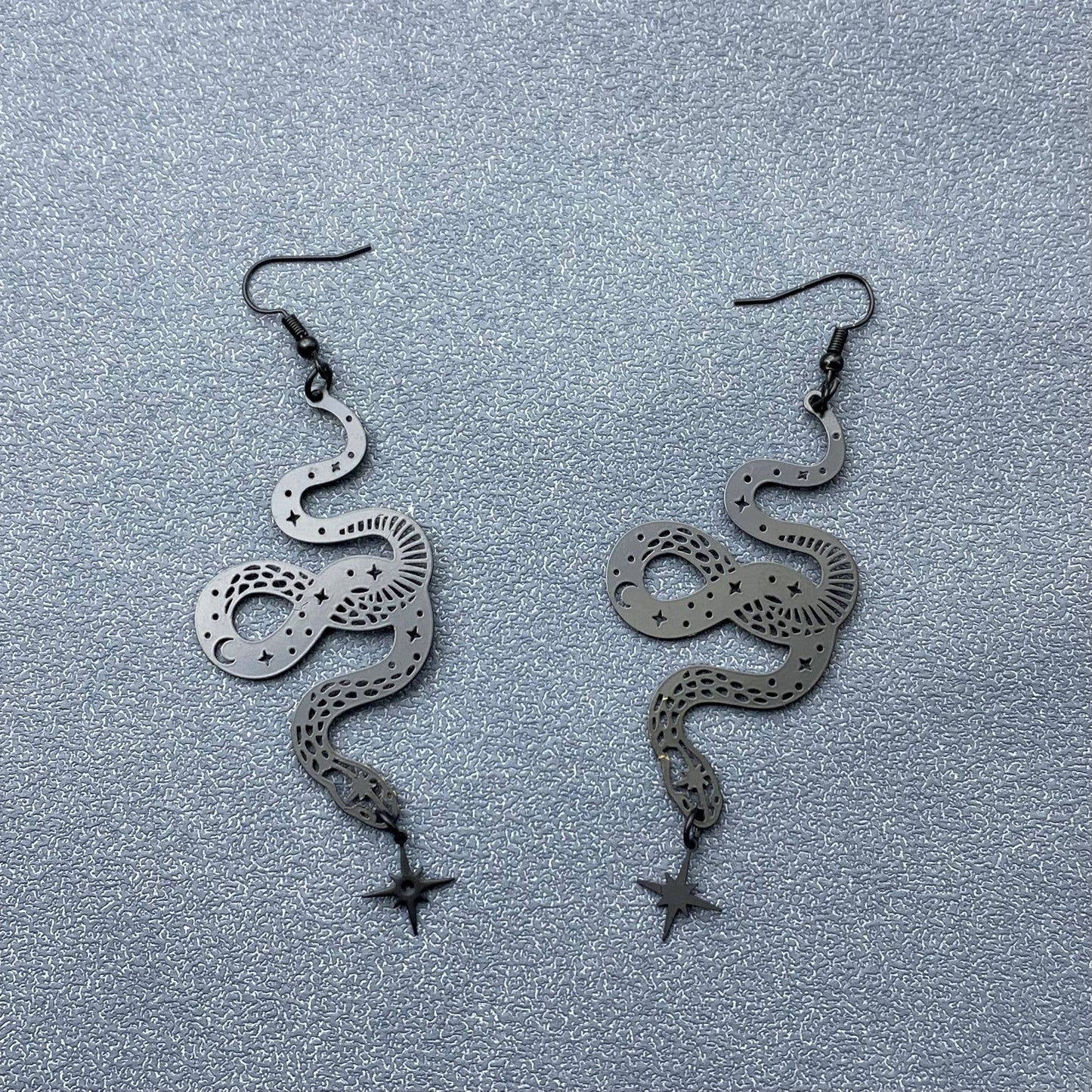 Black Snake Dangle Earrings - GT