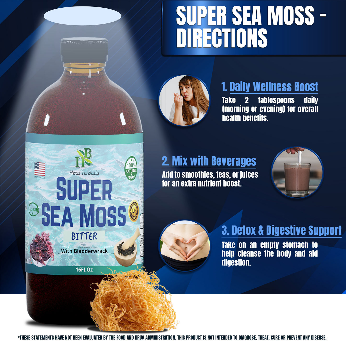 Super Sea Moss Bitter - Herbal Bitter - 16oz Bottle