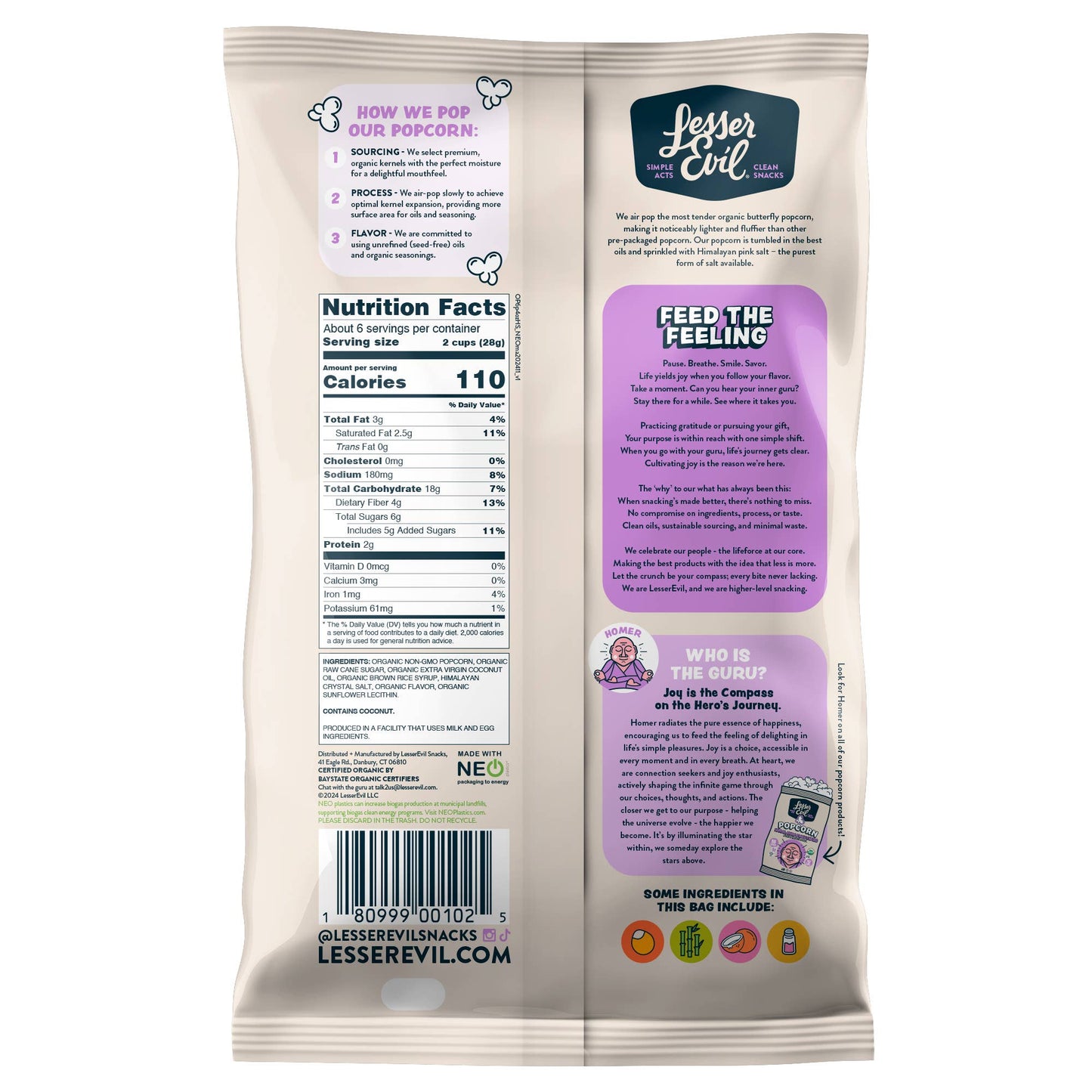 Organic Popcorn, Himalayan Sweetness 6.4 oz