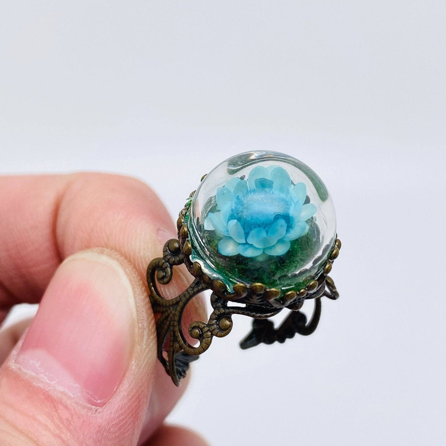Colorful Baby's Breath Dried Flowers Classical Ring - PDF