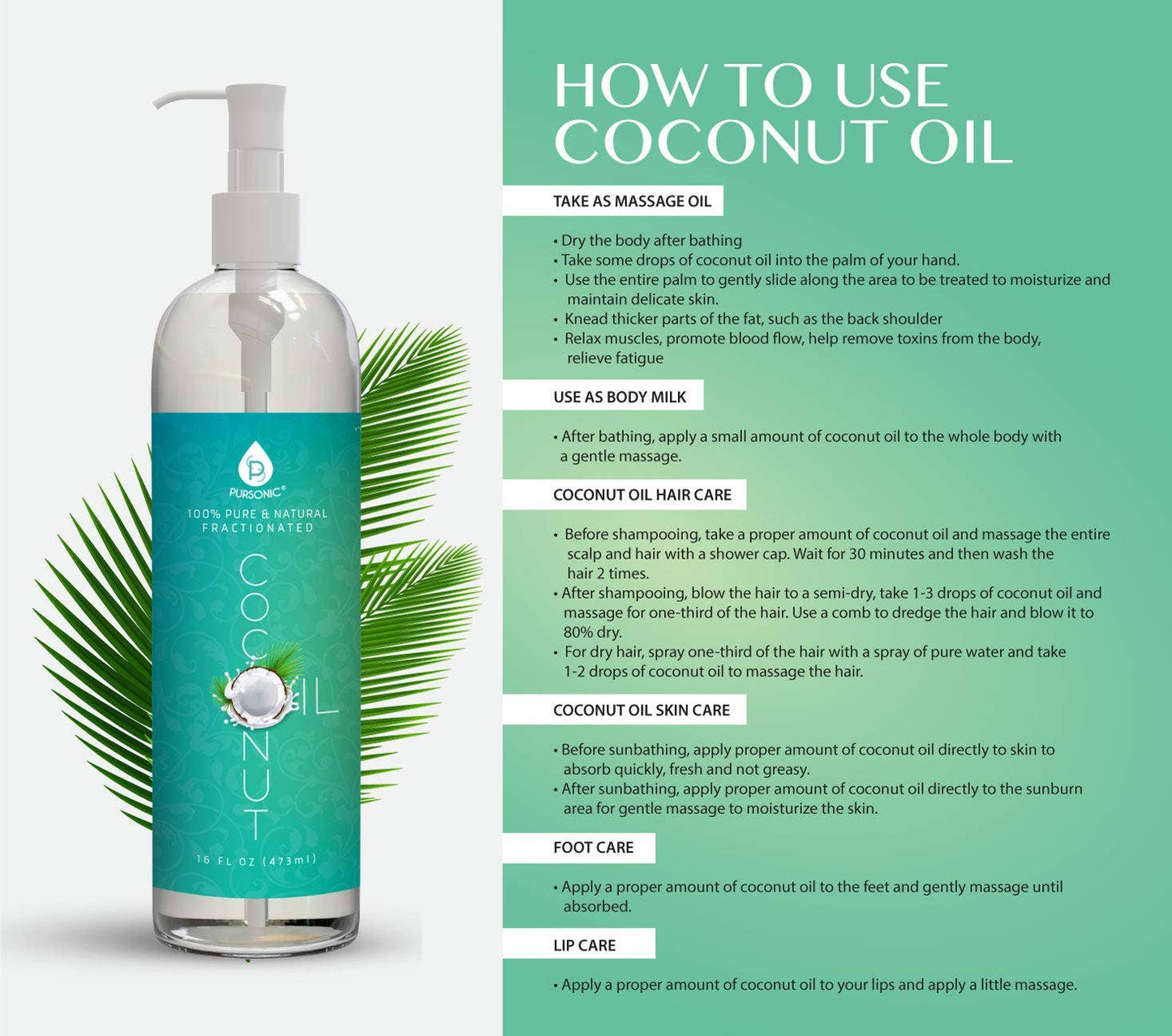 8 Oz 100% Pure Fractionated Coconut Oil