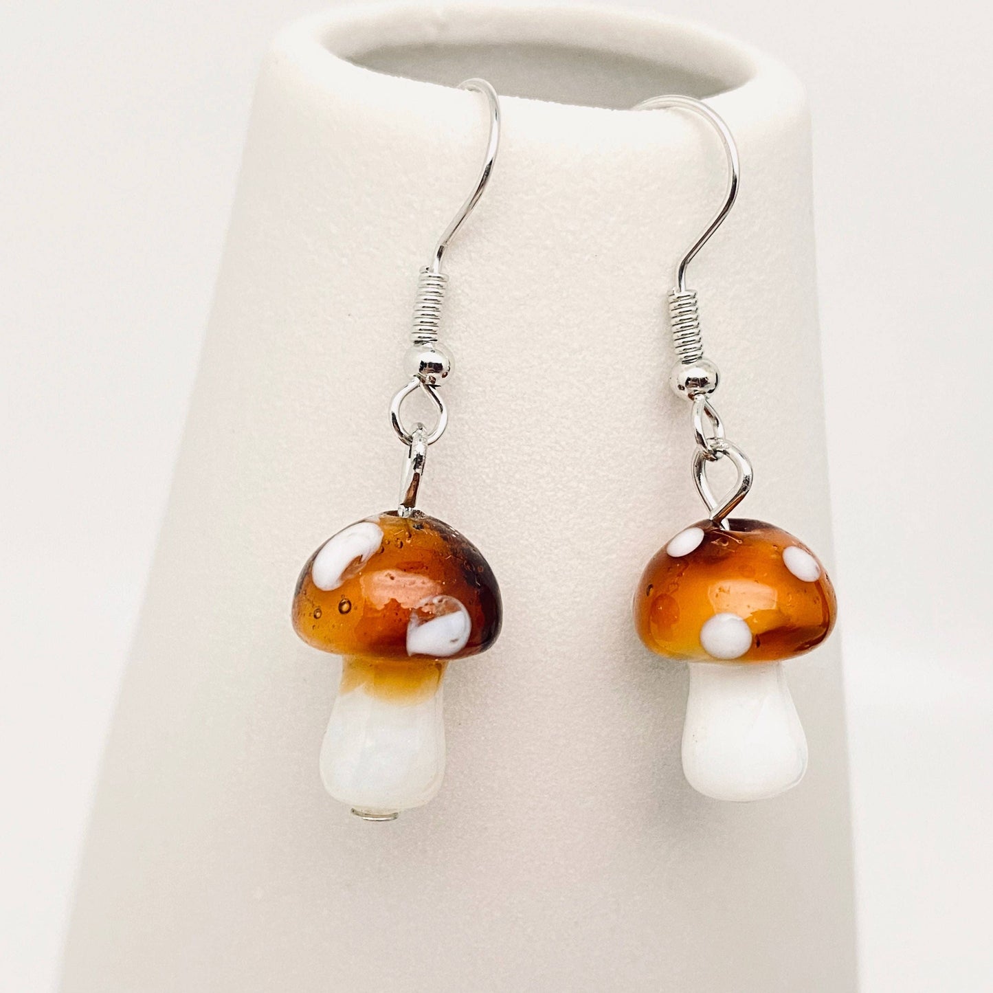 Brown Mushroom Earrings
