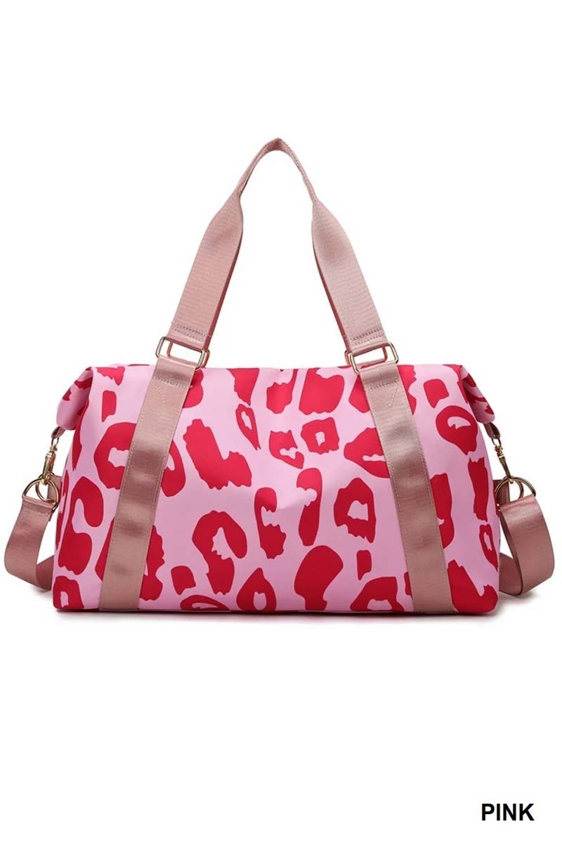 Leopard Print Large Weekend Travel Duffle Bag