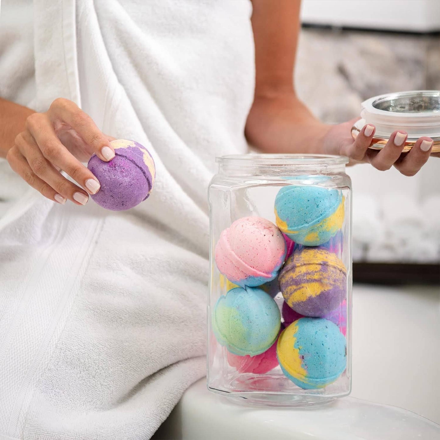 SKY ORGANICS Bath Bomb for Body Nourish Relax Gift Set 12CT