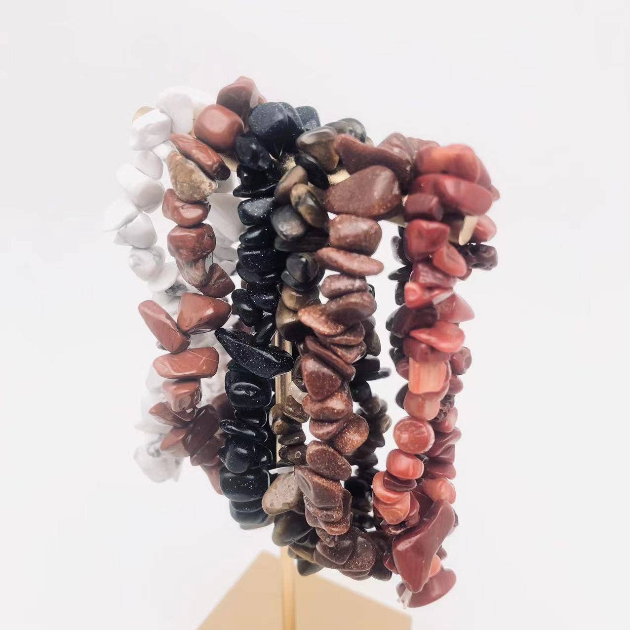 Women Natural Crystal Irregular Stone Bracelet - CS