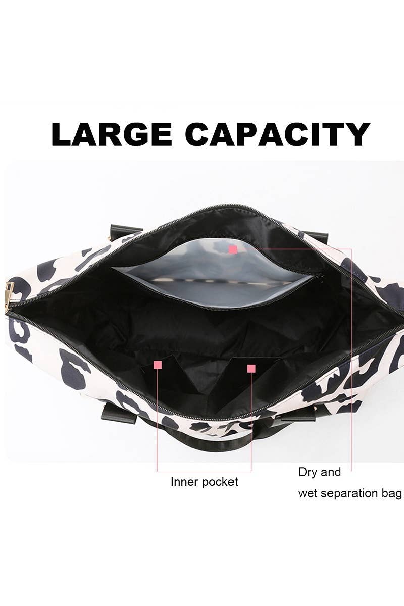 Leopard Print Large Weekend Travel Duffle Bag