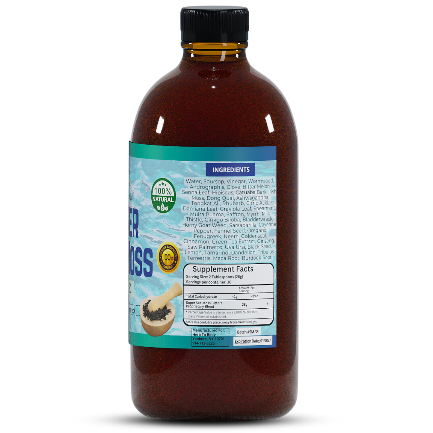 Super Sea Moss Bitter - Herbal Bitter - 16oz Bottle