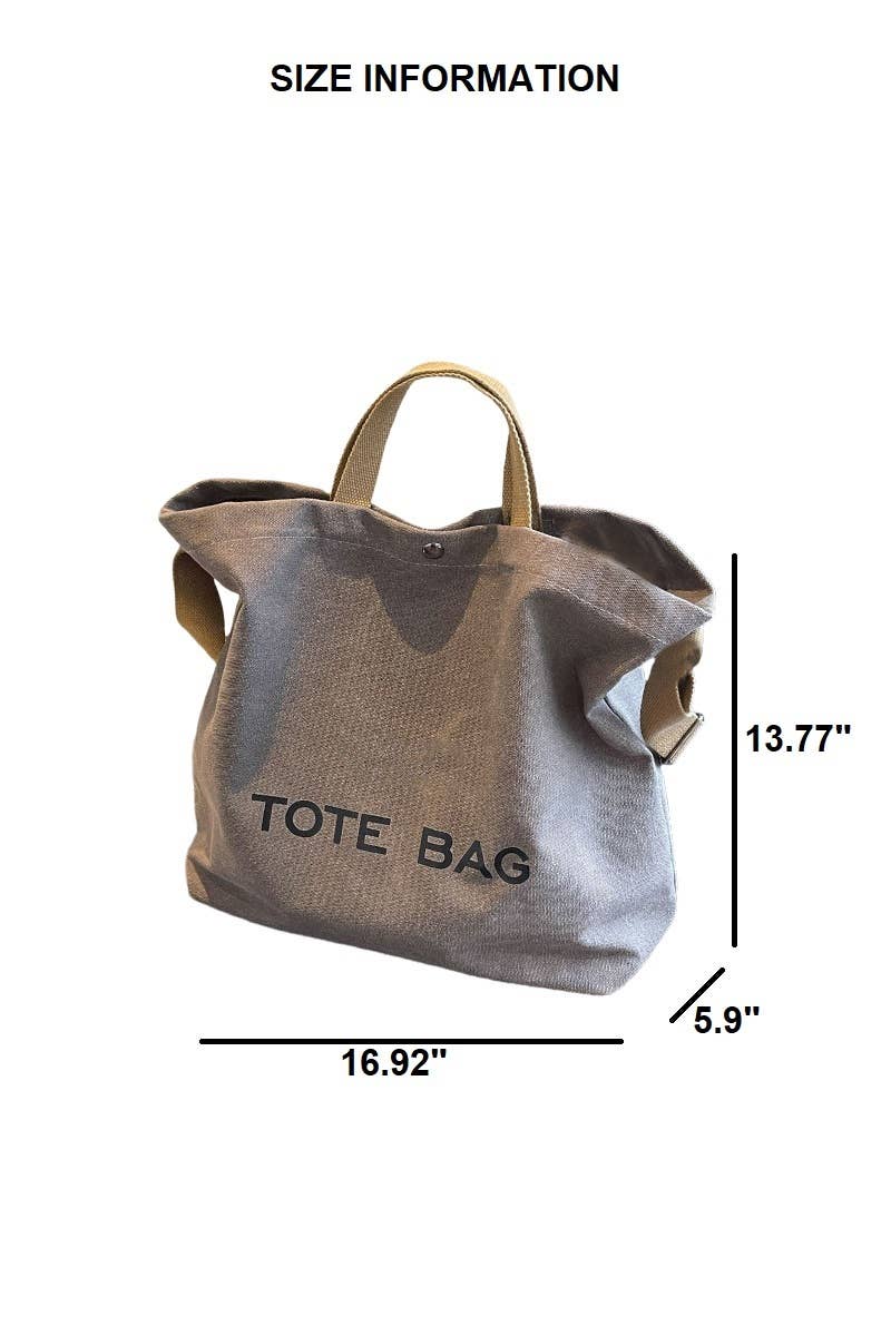 Minimalist Large Capacity Canvas Shoulder Tote Bag