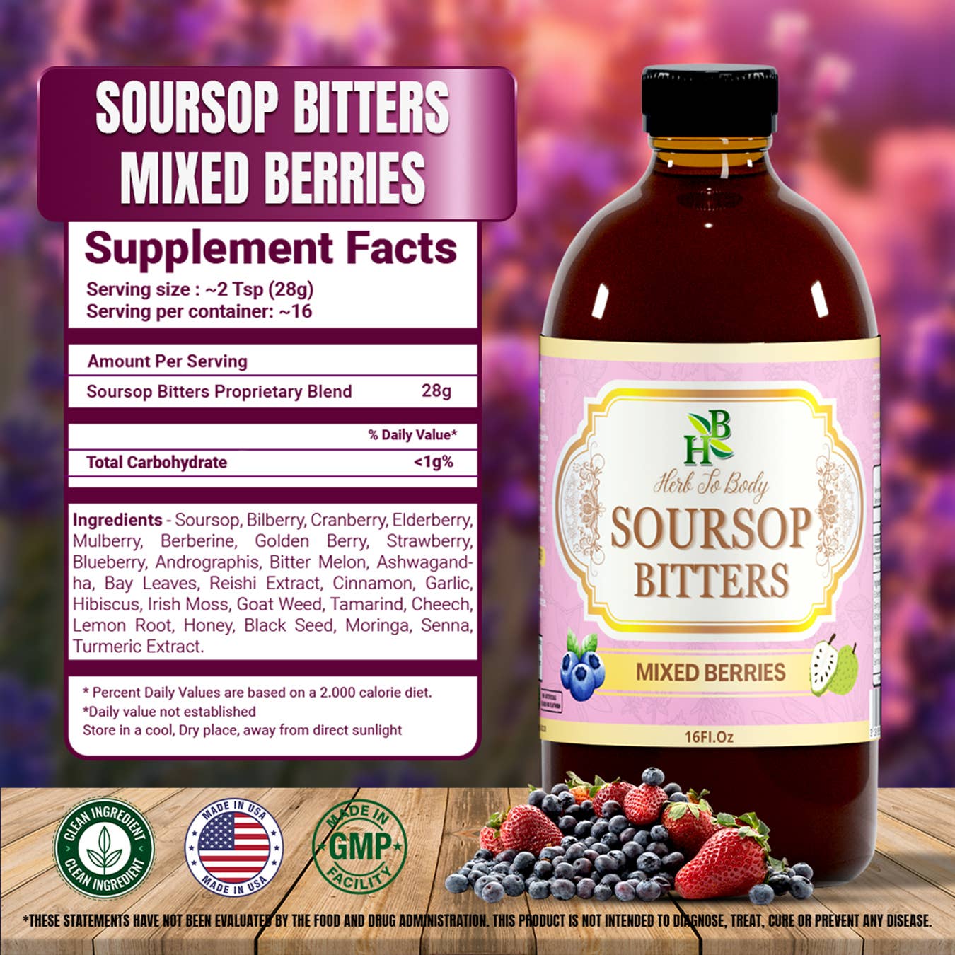 Soursop Bitters Mixed Berries – Immune & Digestive Support