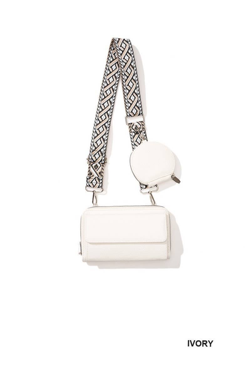 Vegan Leather Crossbody Duo Wallet Handbag