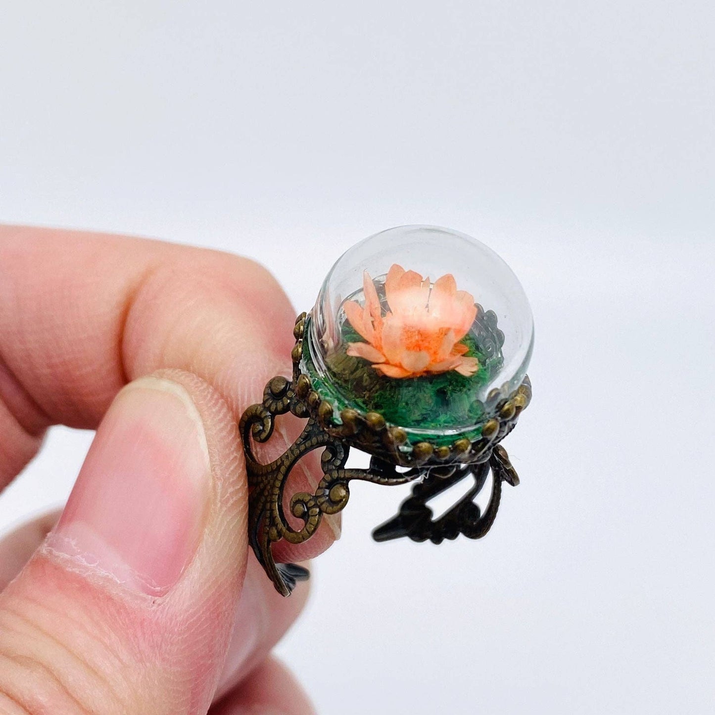 Colorful Baby's Breath Dried Flowers Classical Ring - PDF