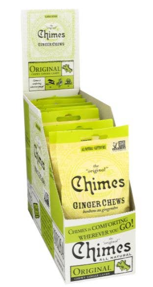 Chimes Original Ginger Chews Candy, 12ct Case