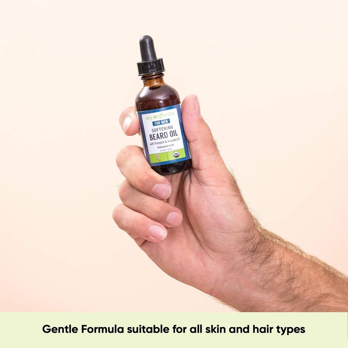 Organic Softening Beard Oil for Face, Cedarwood - 2 fl.oz