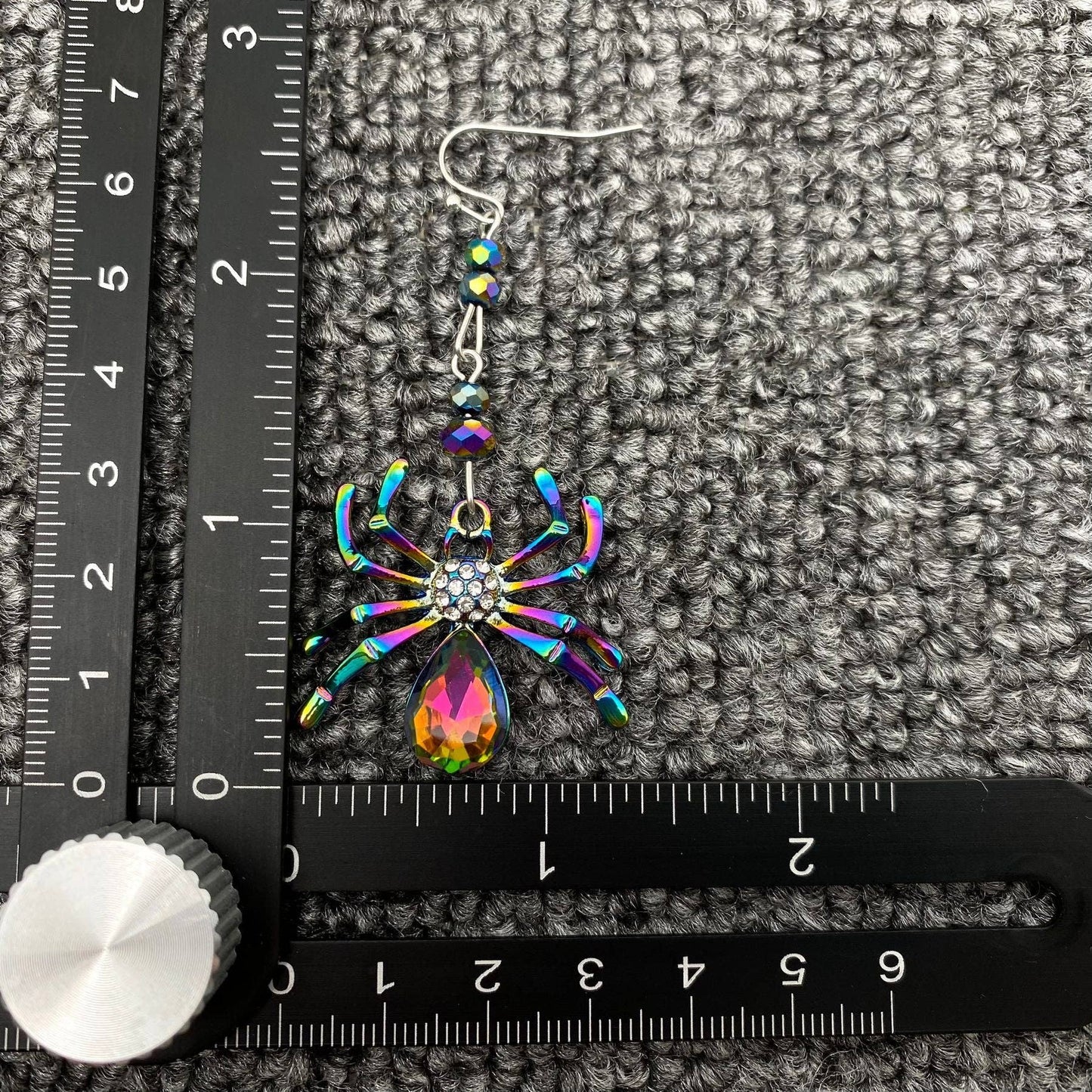 Halloween Metal Spider Dangle Earrings