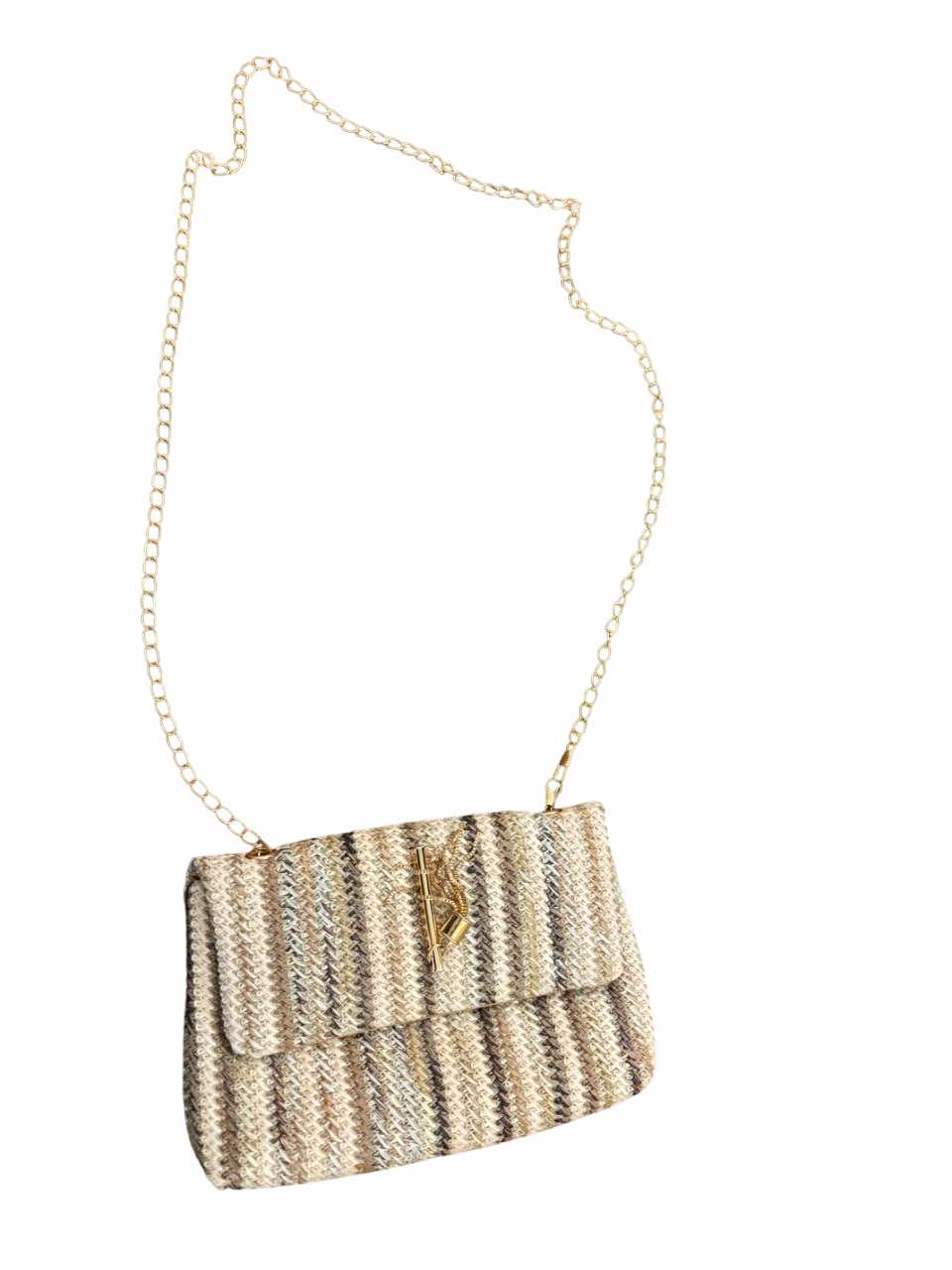 Stripped Chain Strap Bag