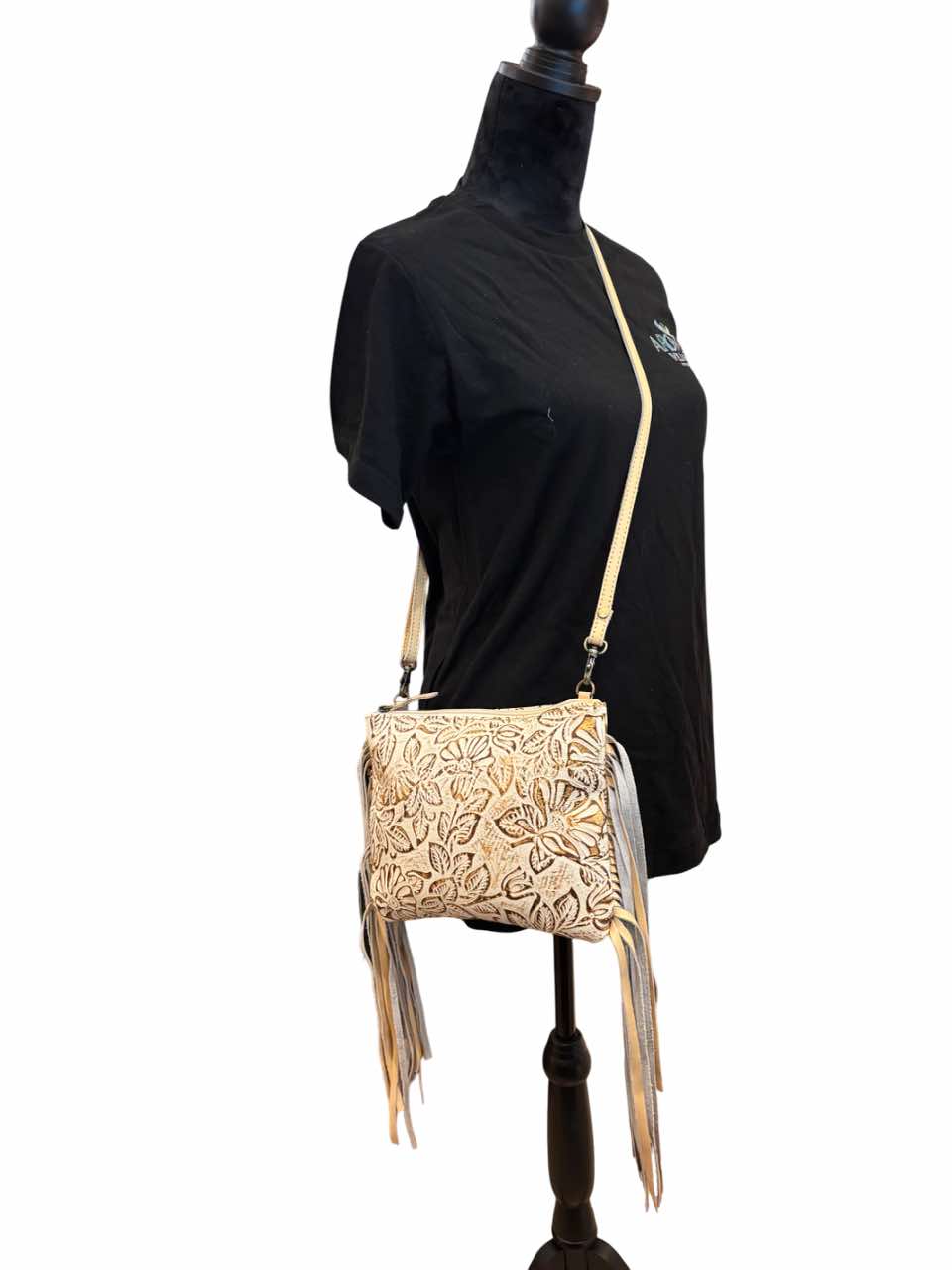 Fennington Leather Bag In Ivory & Gold