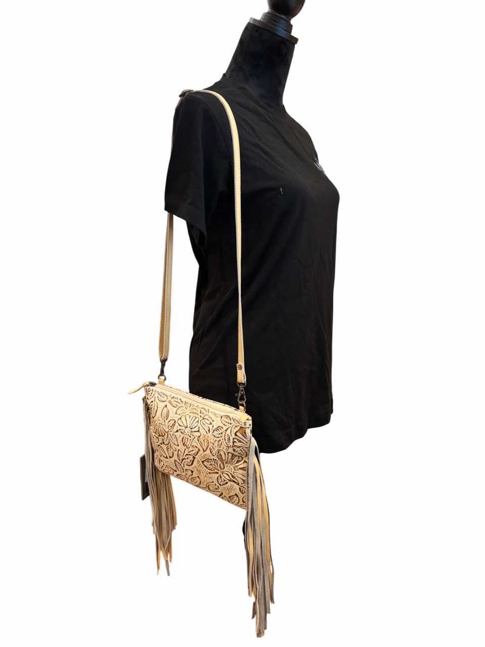Fennington Leather Bag In Ivory & Gold