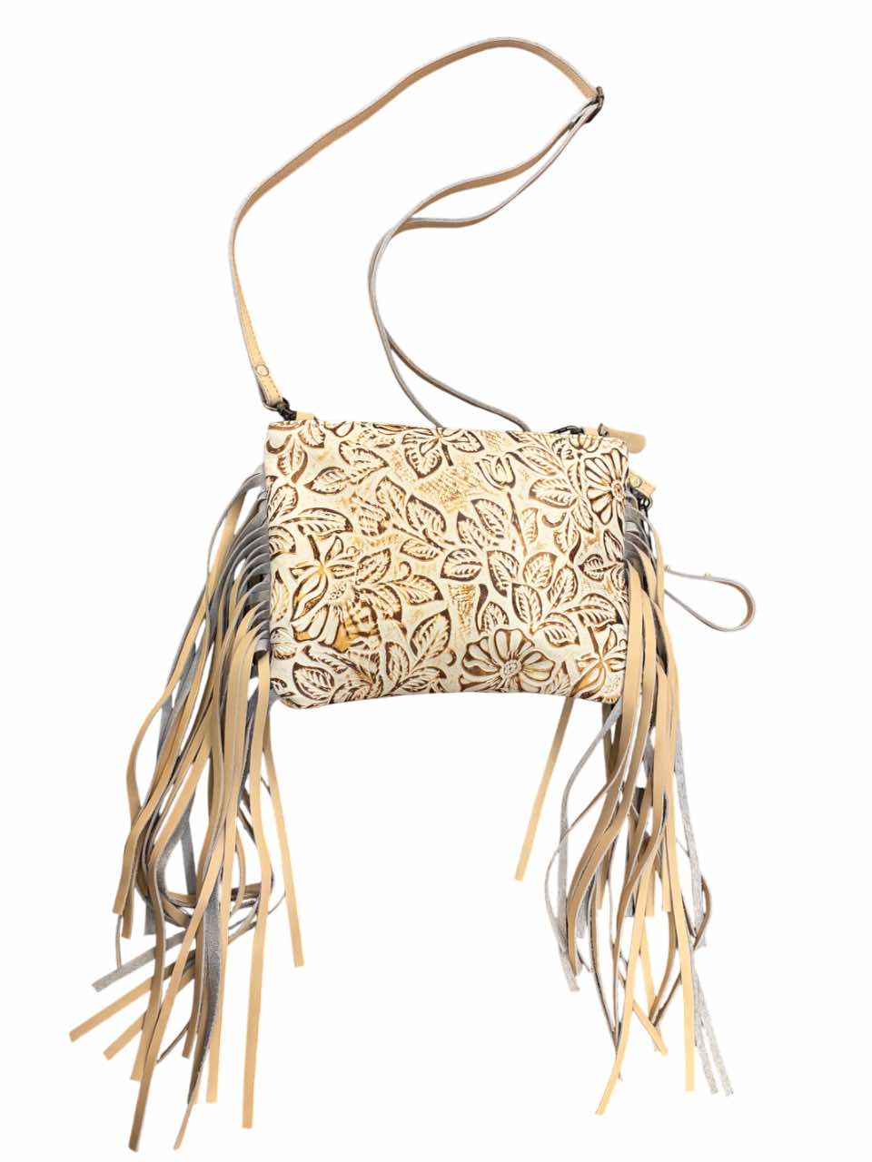 Fennington Leather Bag In Ivory & Gold
