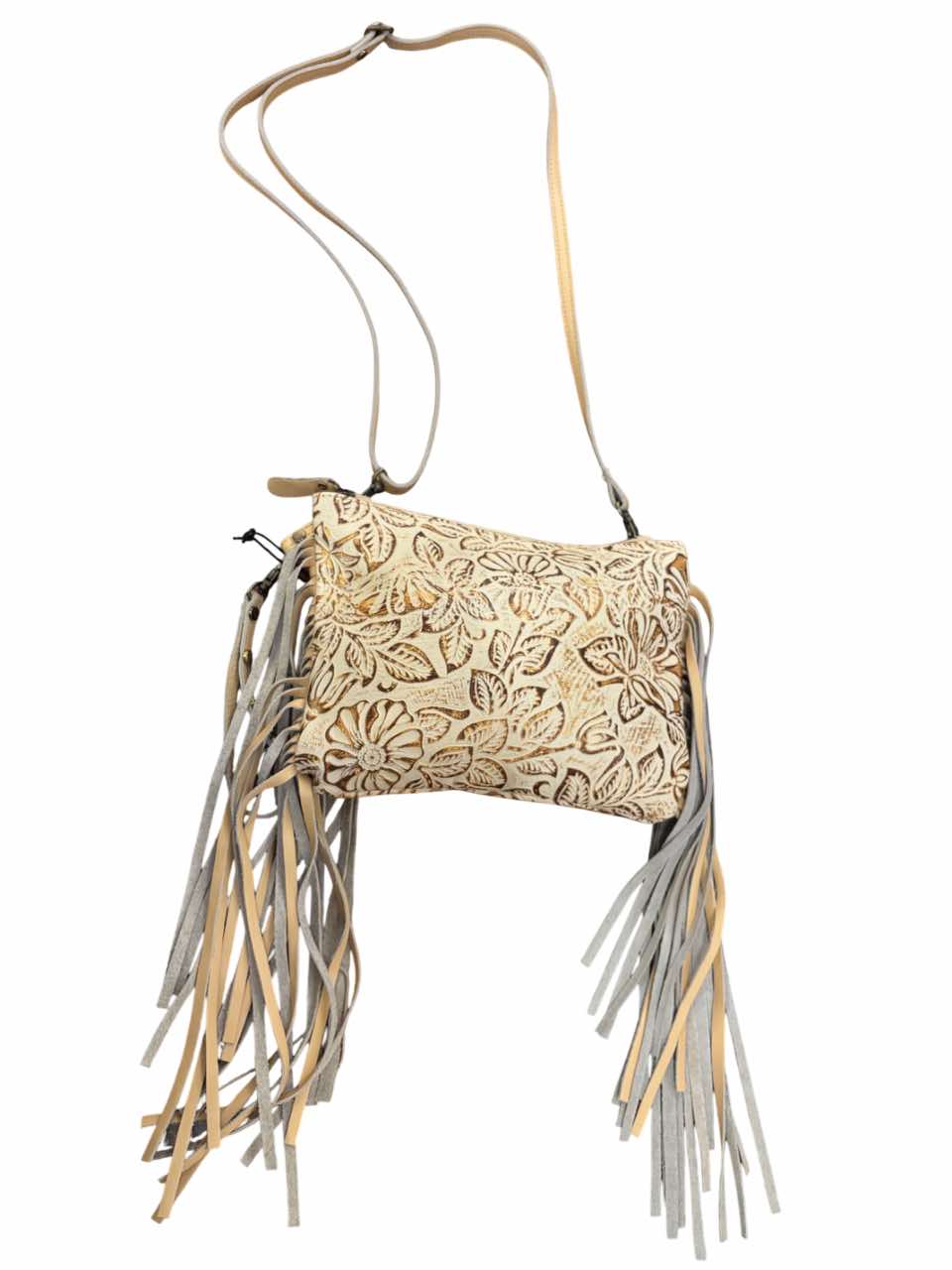 Fennington Leather Bag In Ivory & Gold
