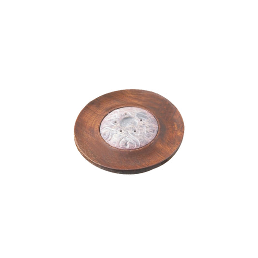 Wood and Stone Incense and Cone Holder (4 in.)