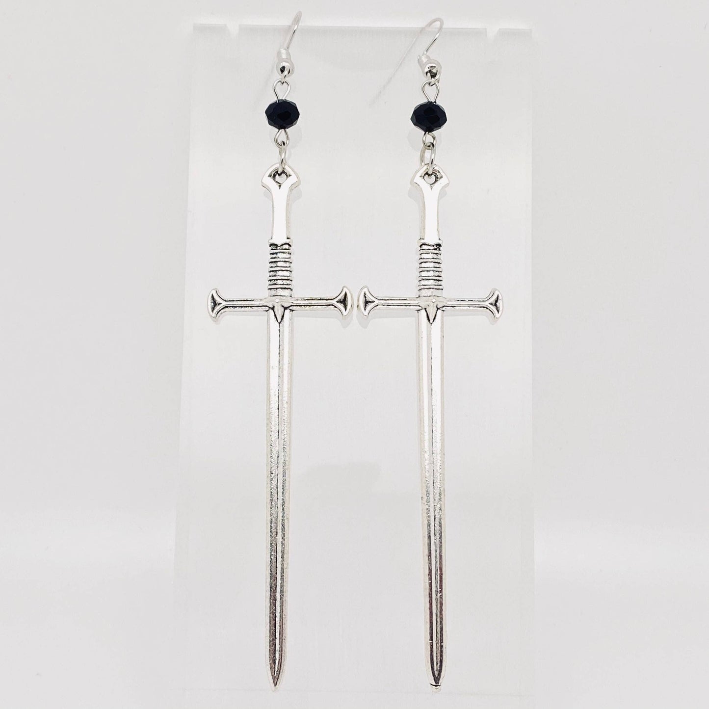 Creative Silver Sword Pendant Earrings - GT