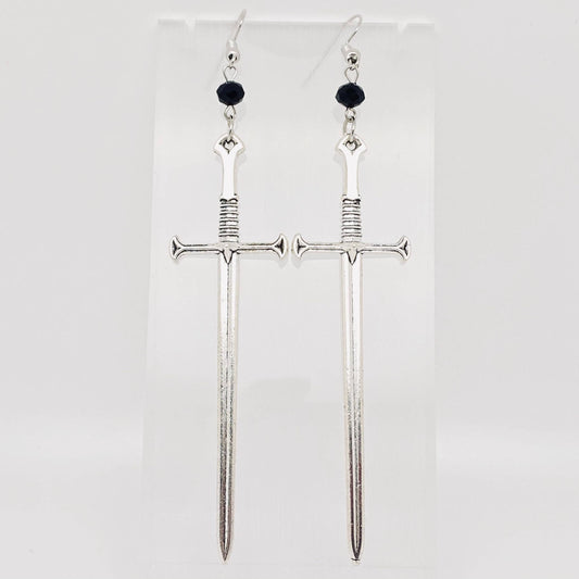 Creative Silver Sword Pendant Earrings - GT