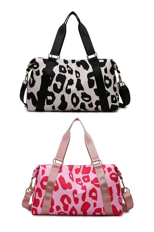 Leopard Print Large Weekend Travel Duffle Bag