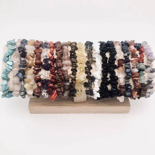 Women Natural Crystal Irregular Stone Bracelet - CS