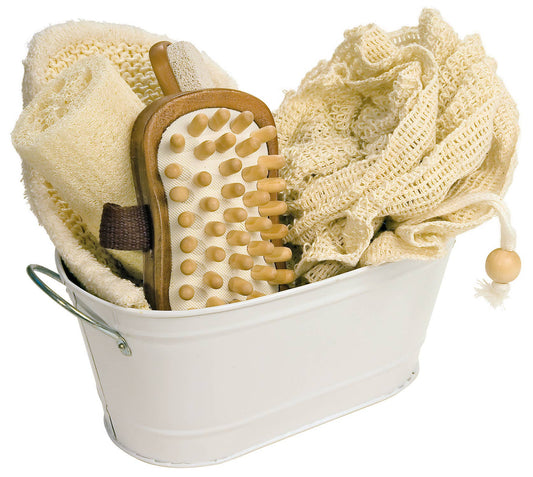 Spa gift set in bathtub, natural sustainable eco