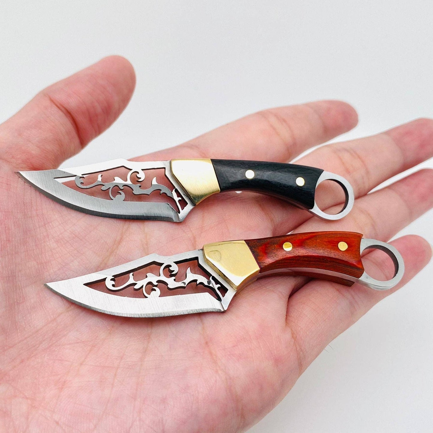 Hollow Blade Portable Wooden Handle Knife with Cover