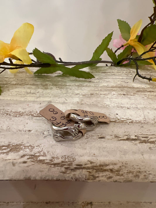 Sterling silver hug hands ring