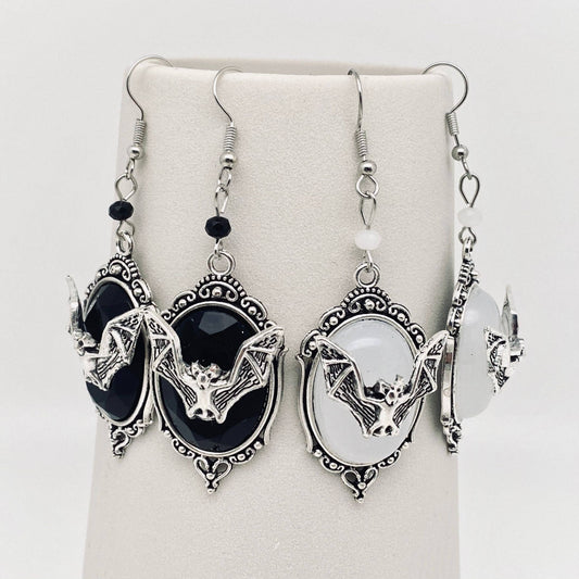 Gothic Bat Pendant Earrings - GT