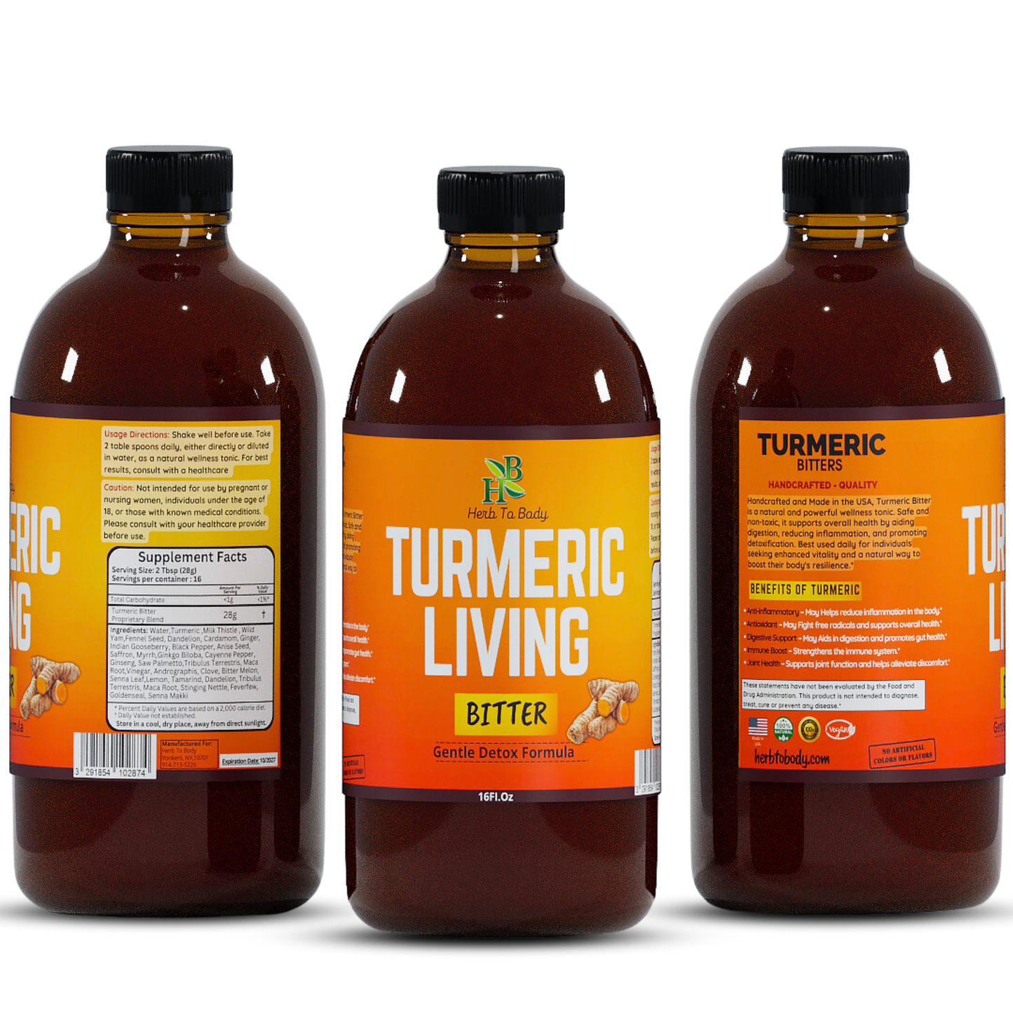 Turmeric Living Bitter Oral Supplement 16oz