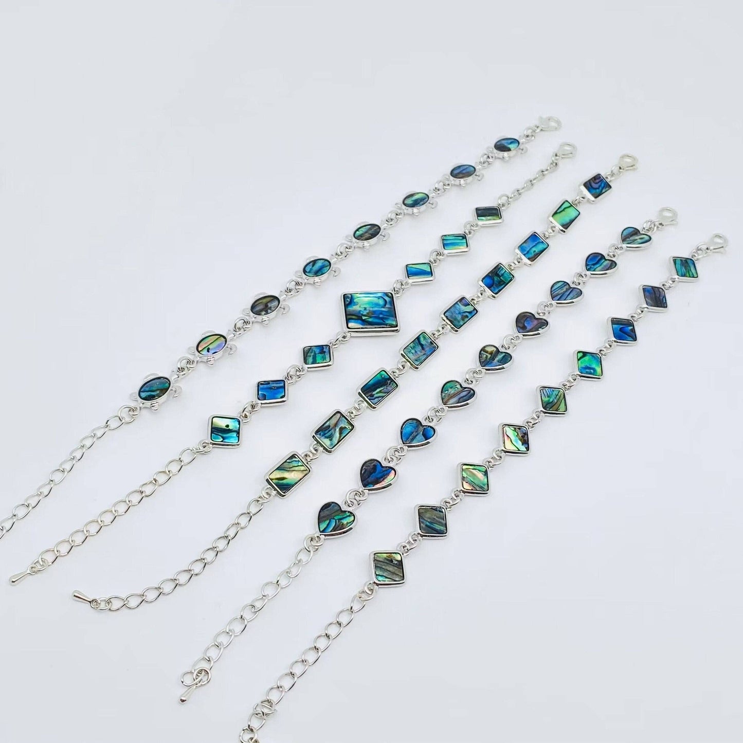 Multi-style Abalone Shell Metal Chain Bracelets