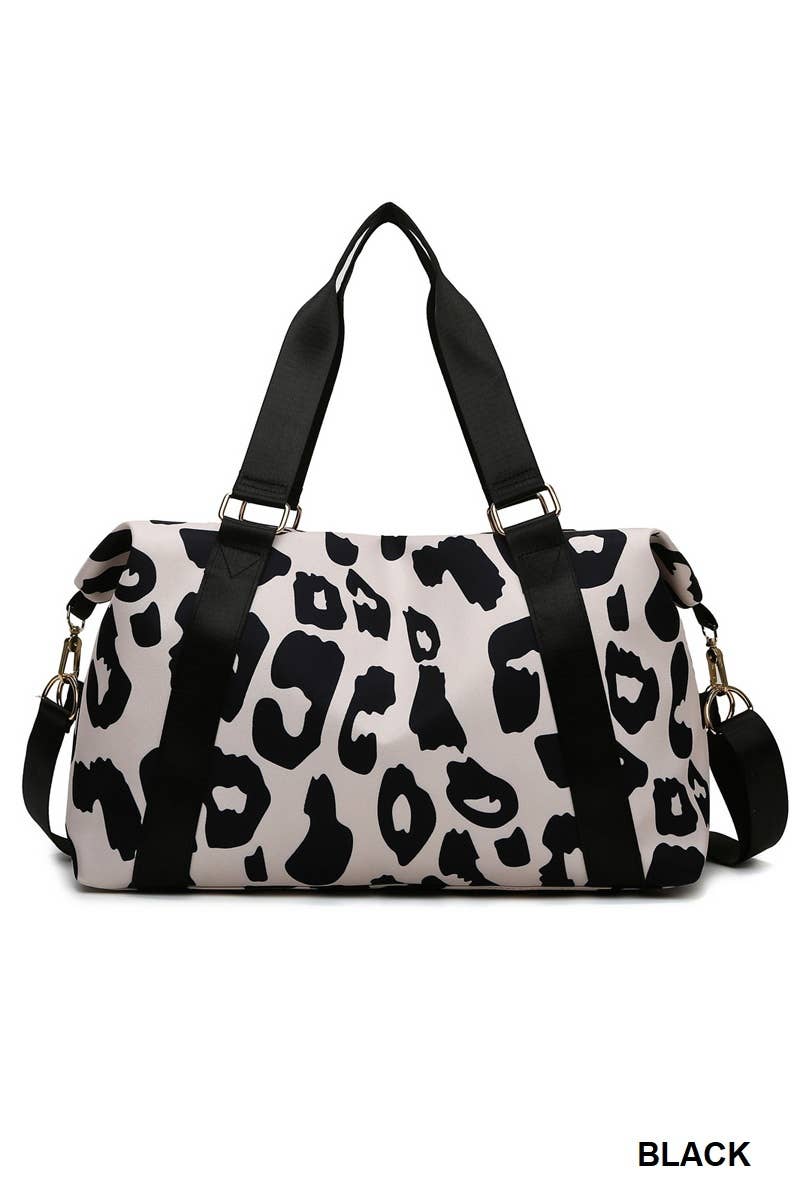 Leopard Print Large Weekend Travel Duffle Bag
