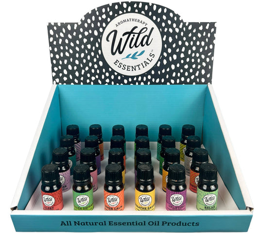 10ml  Essential Oils Counter Display with 24 assorted blends