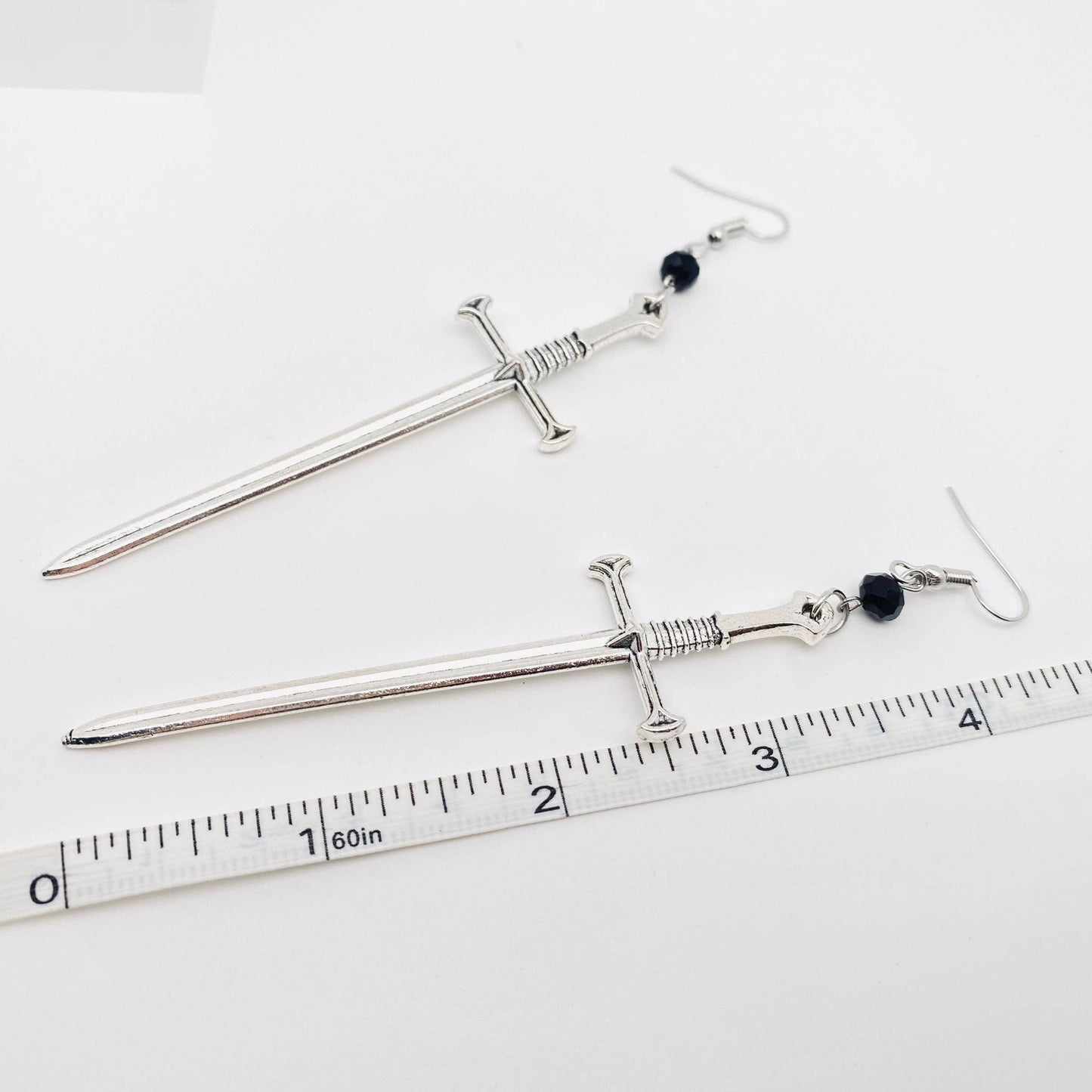 Creative Silver Sword Pendant Earrings - GT